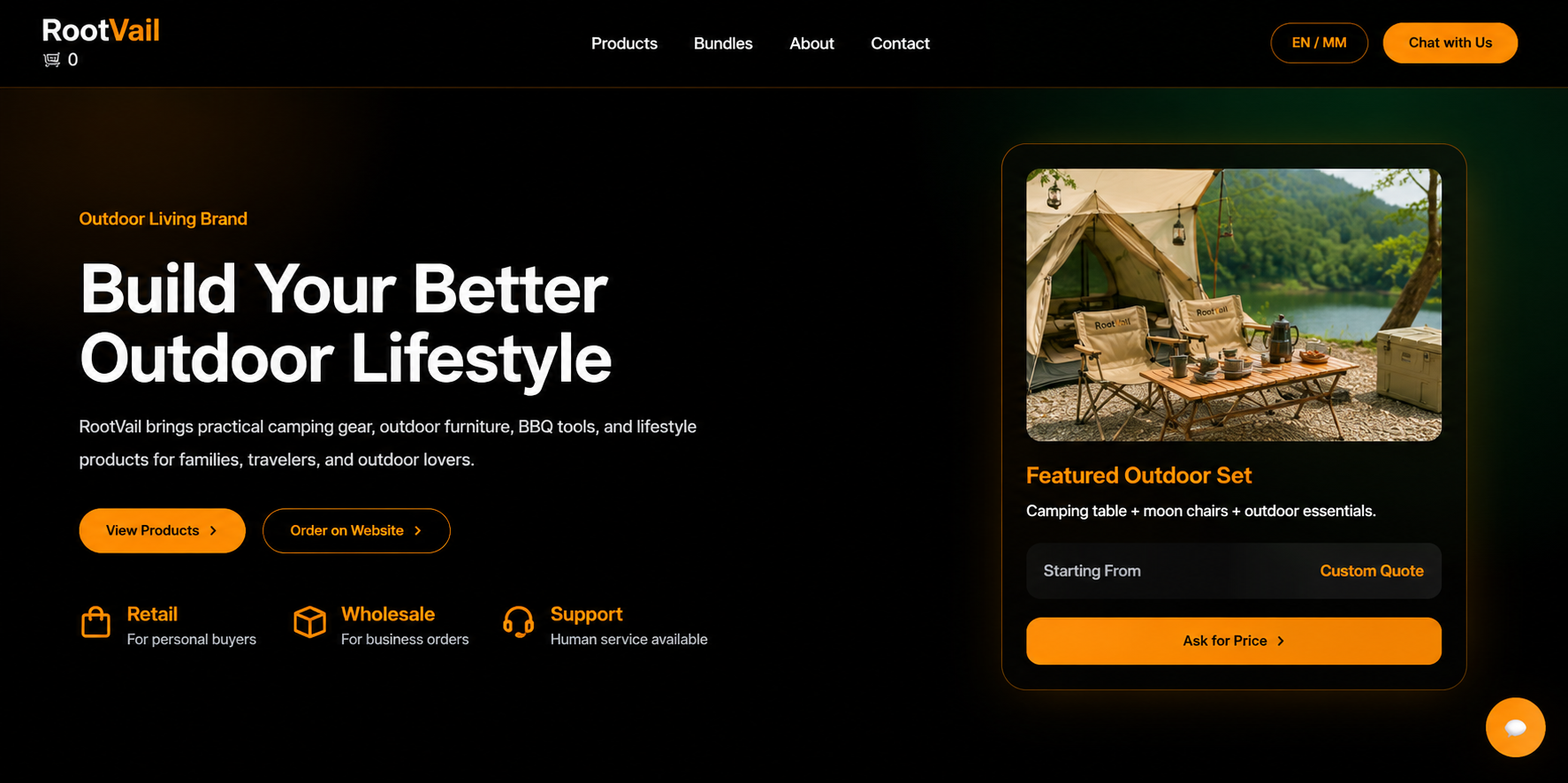 RootVail Outdoor Website